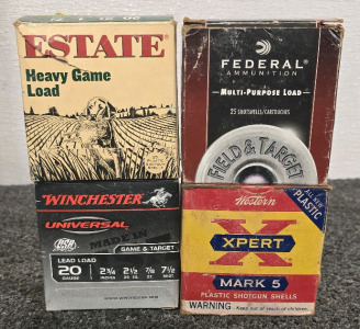 Assorted 20ga Shotgun Shells- 2 Full Boxes, 2 Partial Boxes