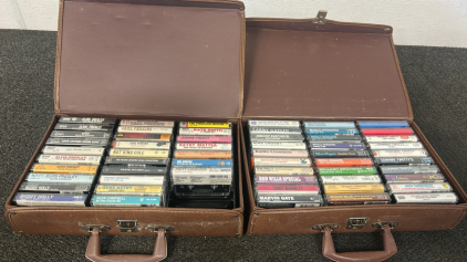 Cases Of Cassettes, Including Elvis Presley, Nat King Cole, Larry Gatlin