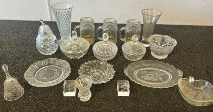 Lynchburg Lemonade Glasses, Glass Vase, Glass Bowls And Lids, Plates, And More