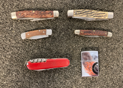 Various Pocket Knives & Lighter