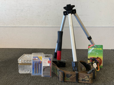 Large Camo Belt, Tripod, & More
