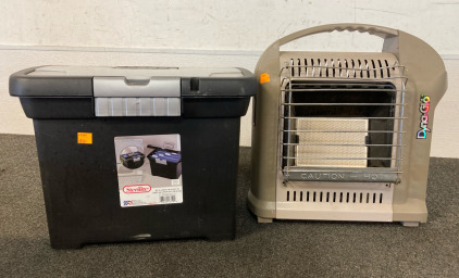 Storage Tote, & Heater