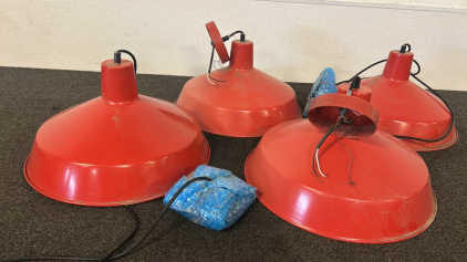 (4) Red Hanging Lamps