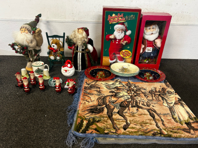 Santa Figures, Christmas Plates, Ornaments, Pepper And Salt Shakers