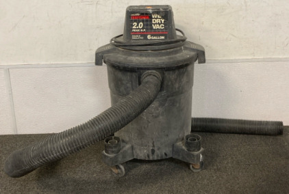 Wet Dry Vac, 2.0 HP, 6 Gallon