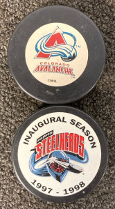 Steelheads 1997-1998 Hockey Puck & Colorado Avalanche Hockey Puck