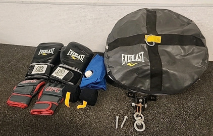 Everlast Boxing Gloves.. UFC Fighting Gloves and Wrist Wraps.. and Speed Bag..