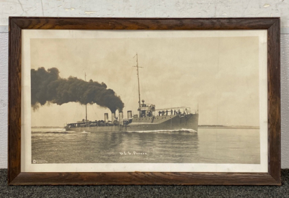 Framed Photograph Of U.S.S. Parker