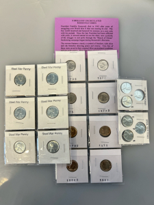 Vintage Steel War Pennies and Brilliant Uncirculated Roosevelt Dimes
