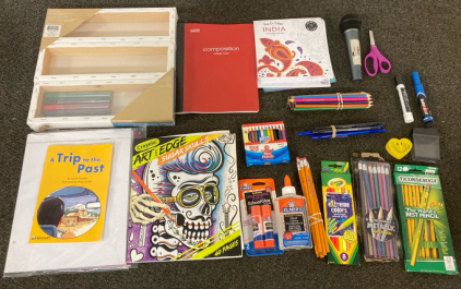 Glue, Colored Pencils and More School Supploes