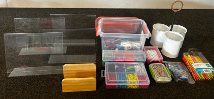 Organization Pencil Tray, Clip, Sharpies, And More