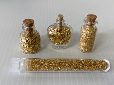 (4) Jars Of Gold Leaf/ Flake Gold