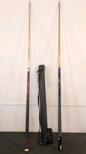 Pool Sticks and Case