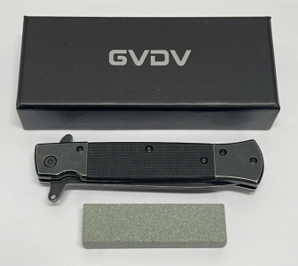 GVDV Folding Knife With 4-1/2&rdquo; Blade W/ Sharpening Stone