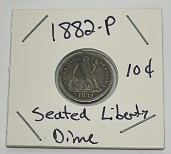 1882-P 10 Cent Seated Liberty Dime (Carded)