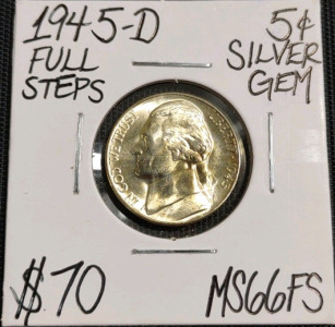1944-D MS66FS Full Steps Silver Nickel