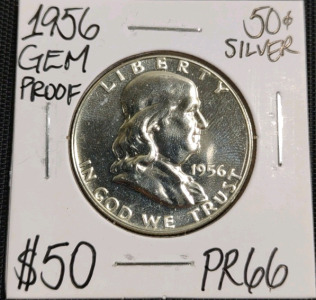 1956 PR66 Gem Proof Silver Franklin Half Dollar