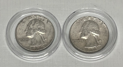 (2) 90% Silver Washington Quarters Dated 1964