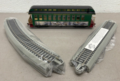 Hawthorn Village &ldquo;Village Christmas Observation Car&rdquo; Electric Train And Track W/ C.O.A.