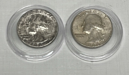(2) 90% Silver Washington Quarters Dated 1964
