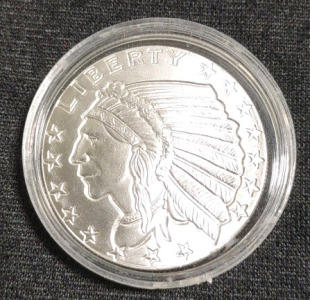 &frac12; oz. Silver Round "Indian Chief Head" Coin