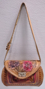 Vintage Mexico Hand Tooled Leather Purse