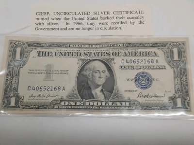 1957 Crisp Uncirculated Silver Certificate