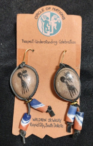 Circle of Nations Hand Painted Stone Earrings (Hand Made)