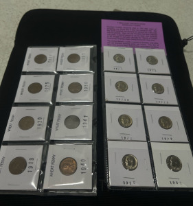 (8) Wheat Pennnies And (8) Uncirculated Roosevelt Dimes