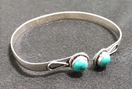 Turquoise Silver Toned Cuff Bracelet