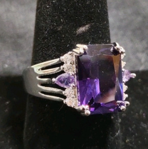 Size 10 Purple Amethyst 925. Ring