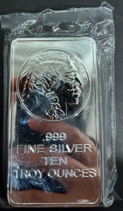 .999 Fine Silver 10 Troy Ounce Bar