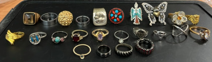 (24) Costume Rings of Assorted Sizes
