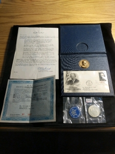 Dwight D Eisenhower Commemorative Set Bronze Medal and 1971 Eisenhower Dollar Uncirculated