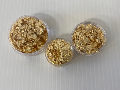 (3) Jars Of Gold Leaf/ Flake Gold
