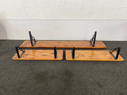 (3) Wood Floating Shelves