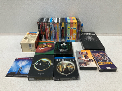 Box Of Assorted DVDs & VHS Tapes