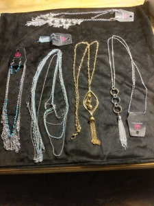 5) Paparazzi Brand Long Necklaces and (3) Pair Earrings