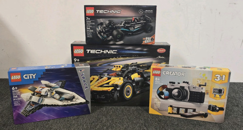 (5) Lego Sets *Sealed*- Bugatti, AMG Petronas, Interstellar Spaceship, Retro Camera