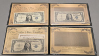 (3) One Dollar Silver Certificates, 1990 Prestige Mint Set, Charles E. Barber Libery Nickle And Barber Dime Set - 2