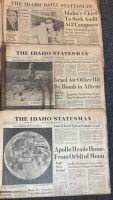 (7) Vintage Idaho Press Moon Landings News Papers - 3
