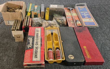 Firearm Cleaning Supplies And Assorted Brass, Mostly 308, 30-06 And 270