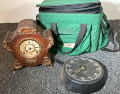 Vintage Cast Iron Skillet Clock & Iron Clock & More