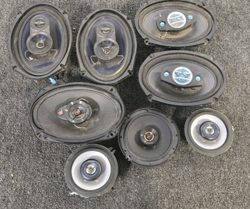 Car Audio Speakers- Kenwood, Bazooka, Scorched *Untested*