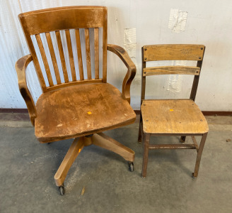 (2) Wooden Chairs