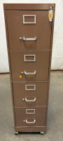(1) 4 Drawer Brown Filing Cabinet - 5
