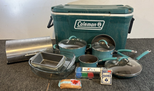 Coleman Cooler, Cooking Pans, BreadBox & More