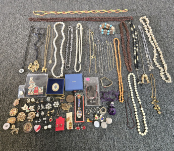 Assorted Necklaces, Earrings, Pins & More Jewelry
