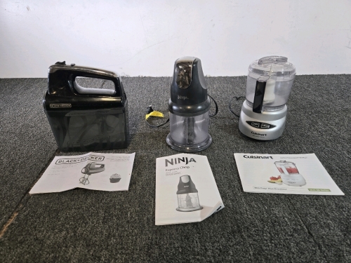 Black+Decker Helix Performance Hand Mixer, Ninja Express Chop, Cuisinart Mini Prep Plus Food Processor