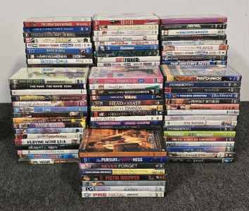 100+ DVDs Of All Genres Including Poseidon, Happy Gilmore, The Pursuit Of Happiness And More